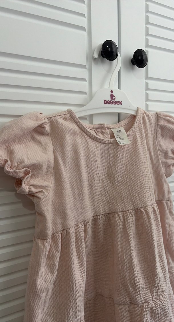 Kız Çocuk Pembe  Kısa Kollu Elbise - Görsel 2