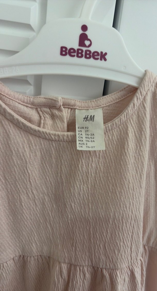 Kız Çocuk Pembe  Kısa Kollu Elbise - Görsel 3