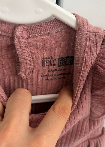 Uzun Kollu Pembe Fırfırlı Bebek Body - Görsel 3