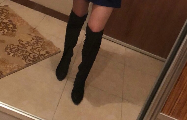 Süet uzun çizme