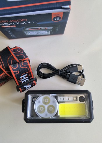 Sensörlü Siyah Renkli Kafa Lambası - Görsel 2