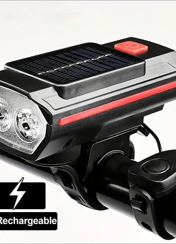Solar güneş enerjili bisiklet scooter led fener korna 