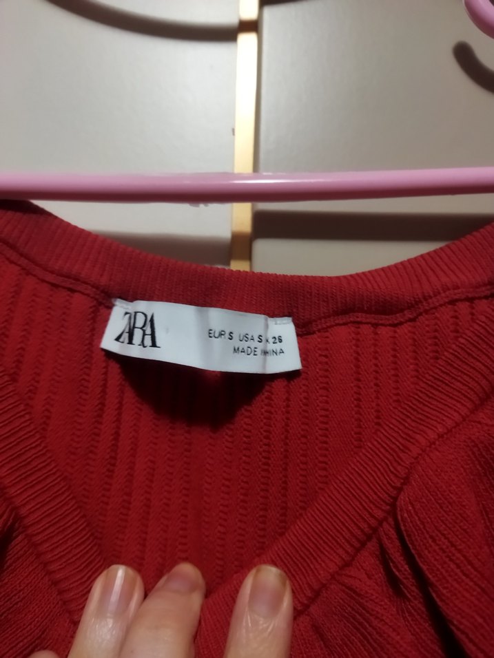 Kırmızı Uzun Kollarsız Fırfırlı Bohem Elbise - Görsel 4