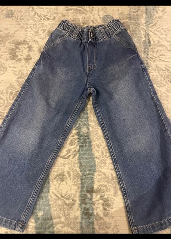 Kız Çocuk Gri Bol Kesim Denim Pantolon