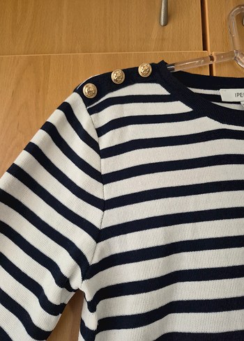 Çizgili Uzun Kollu Midi Triko Elbise - Görsel 3