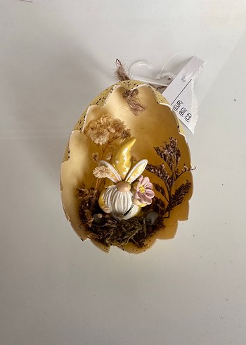 Bej Minyatür Peri Figürlü Dekoratif Yumurta
