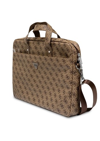 Guess Kahverengi Desenli Fermuarlı İş Çantası