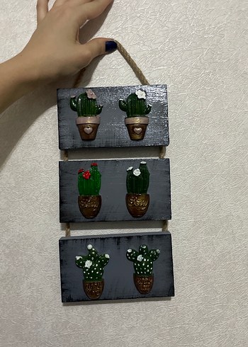 Beden 3 Katlı Kaktüs Dekoratif Duvar Süsü