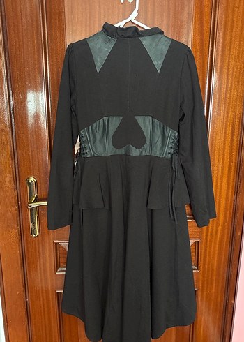 Alice Through the Looking Glass Siyah Uzun Goth Kadın Trenchcoat - Görsel 2