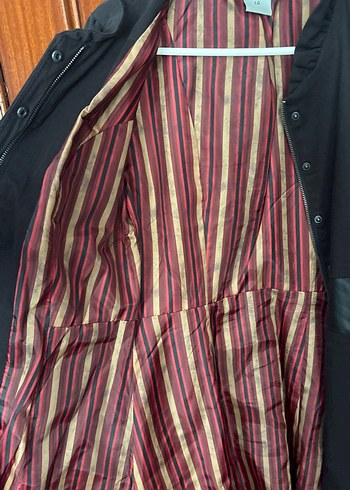 Alice Through the Looking Glass Siyah Uzun Goth Kadın Trenchcoat - Görsel 5