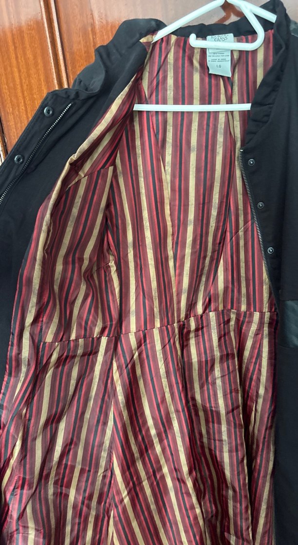 Alice Through the Looking Glass Siyah Uzun Goth Kadın Trenchcoat - Görsel 5