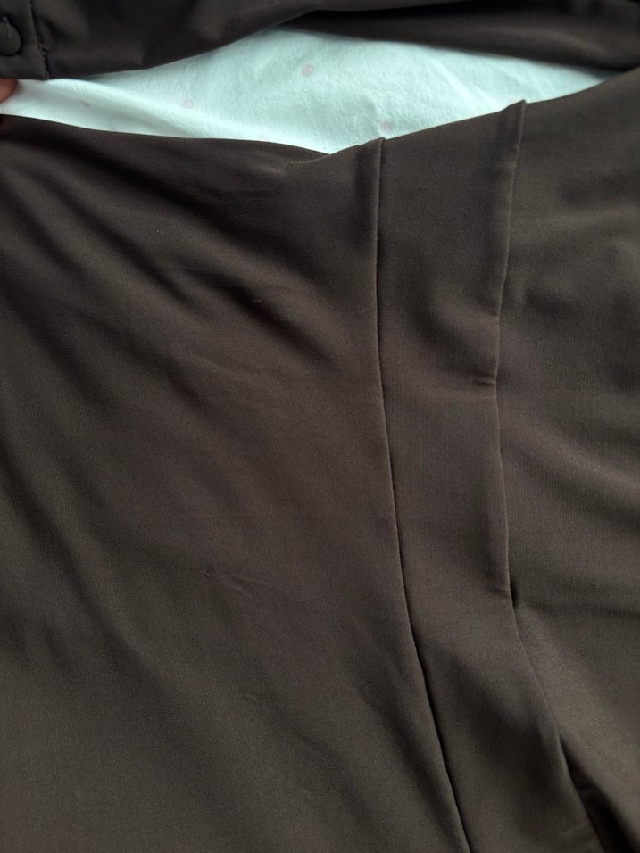 Mango Uzun Kollu Kahverengi Midi Elbise - Görsel 4