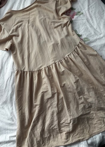 Mango V Yaka Midi Keten Elbise - Görsel 3