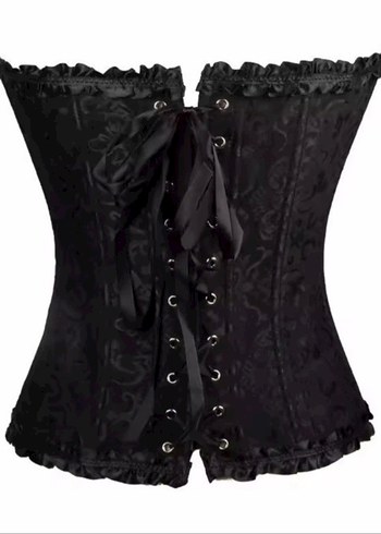 Siyah Gotik Straplez Korse Büstiyer - Görsel 2