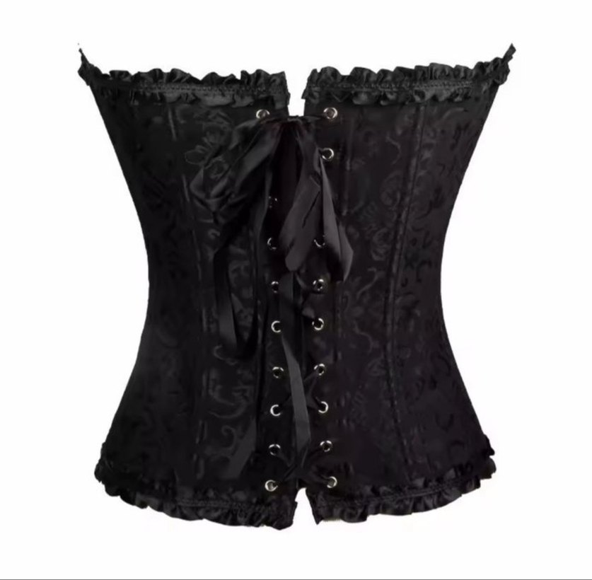 Siyah Gotik Straplez Korse Büstiyer - Görsel 2