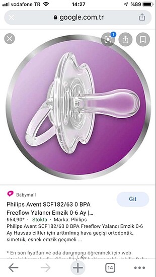 Philips Avent 0-6 ay emzik