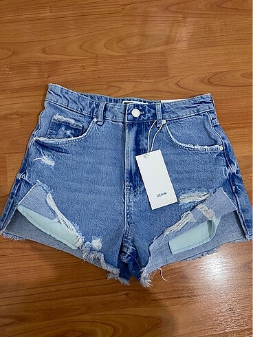 Bershka kot denim şort