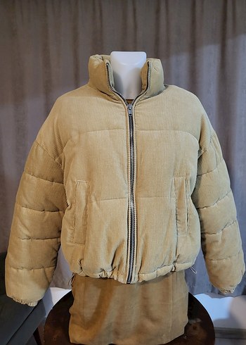 Bershka berhska kadife şişme kalin mont
