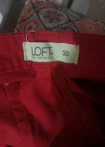 Kadın Kırmızı Bol Kesim Düğmeli Pantolon - Görsel 3