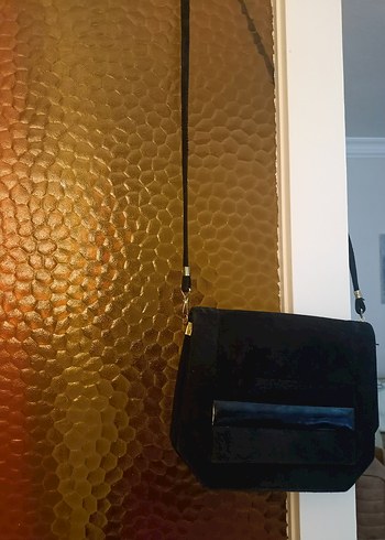 Klasik Siyah Süet Kadın Çanta - Görsel 2