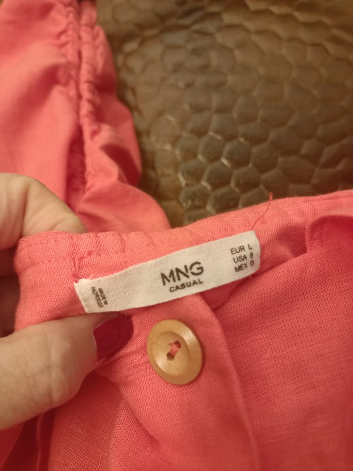 Pembe Volanlı Uzun Askısız Bohem Elbise - Görsel 2