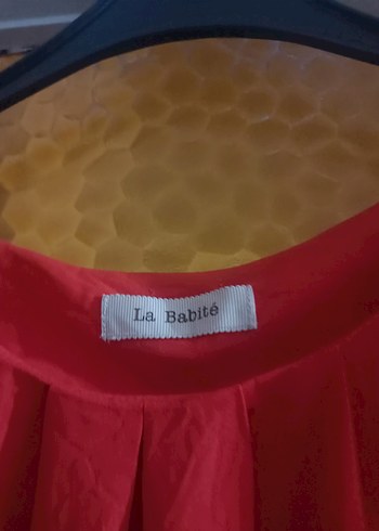 Kırmızı Salaş Kadın Bluz, Uzun Kollu, Drapeli - Görsel 3