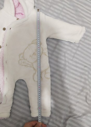 Beyaz Kürklü Bebek Kız Tulumu - Görsel 2