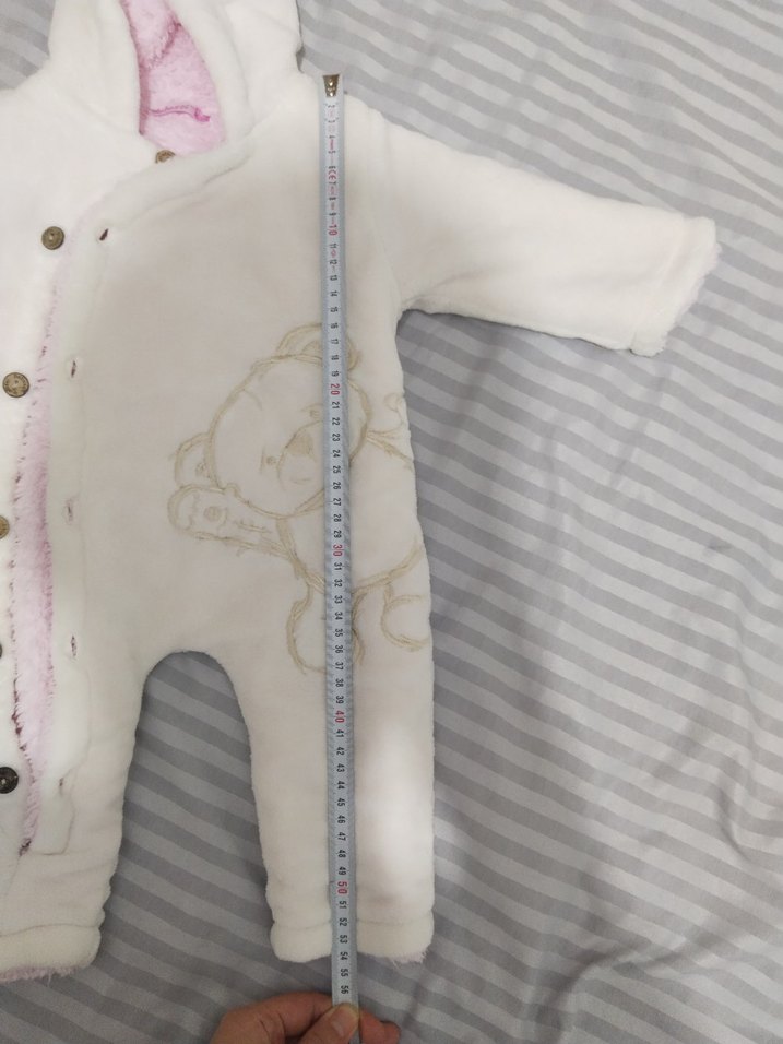 Beyaz Kürklü Bebek Kız Tulumu - Görsel 2