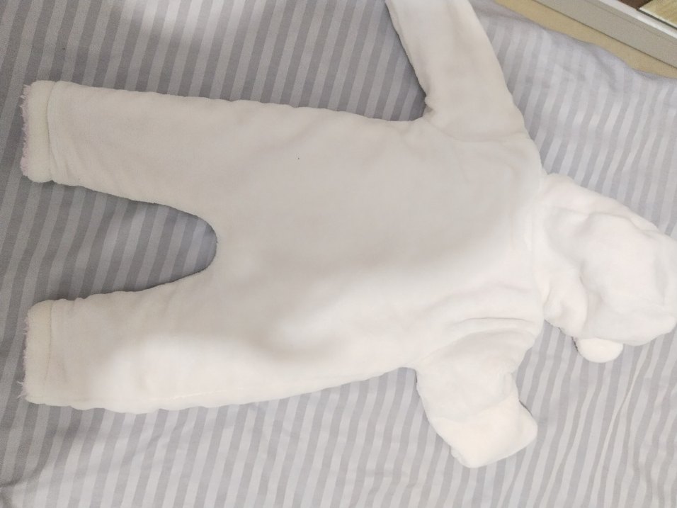 Beyaz Kürklü Bebek Kız Tulumu - Görsel 3