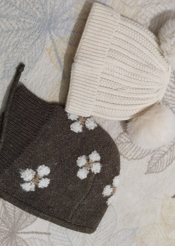 Beyaz Örgü Bohem  bebek şapkası - Görsel 2