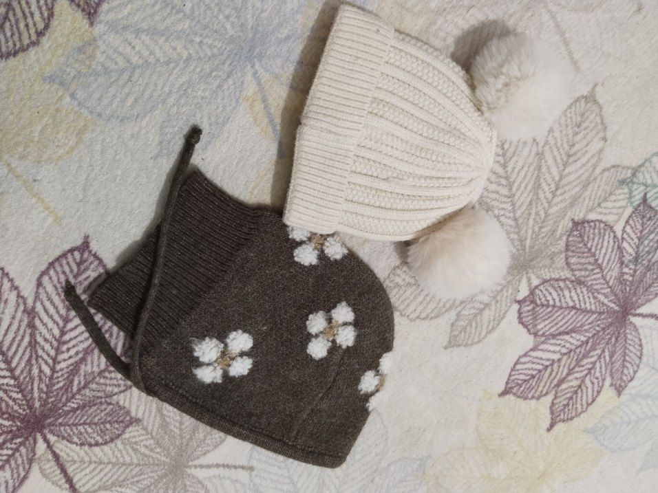 Beyaz Örgü Bohem  bebek şapkası - Görsel 2