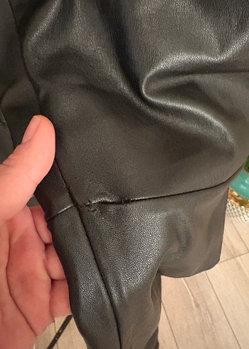 Kadın Siyah Deri Pantolon - Görsel 3
