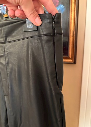 Kadın Siyah Deri Pantolon - Görsel 4