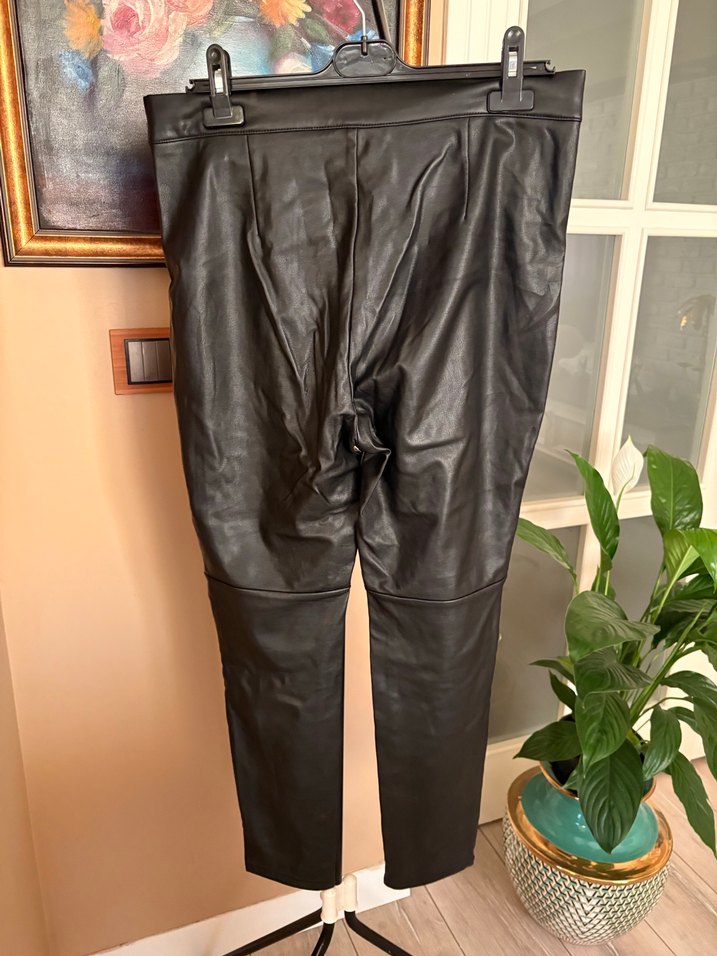 Kadın Siyah Deri Pantolon - Görsel 5