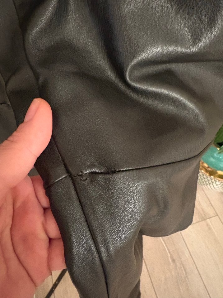 Kadın Siyah Deri Pantolon - Görsel 3
