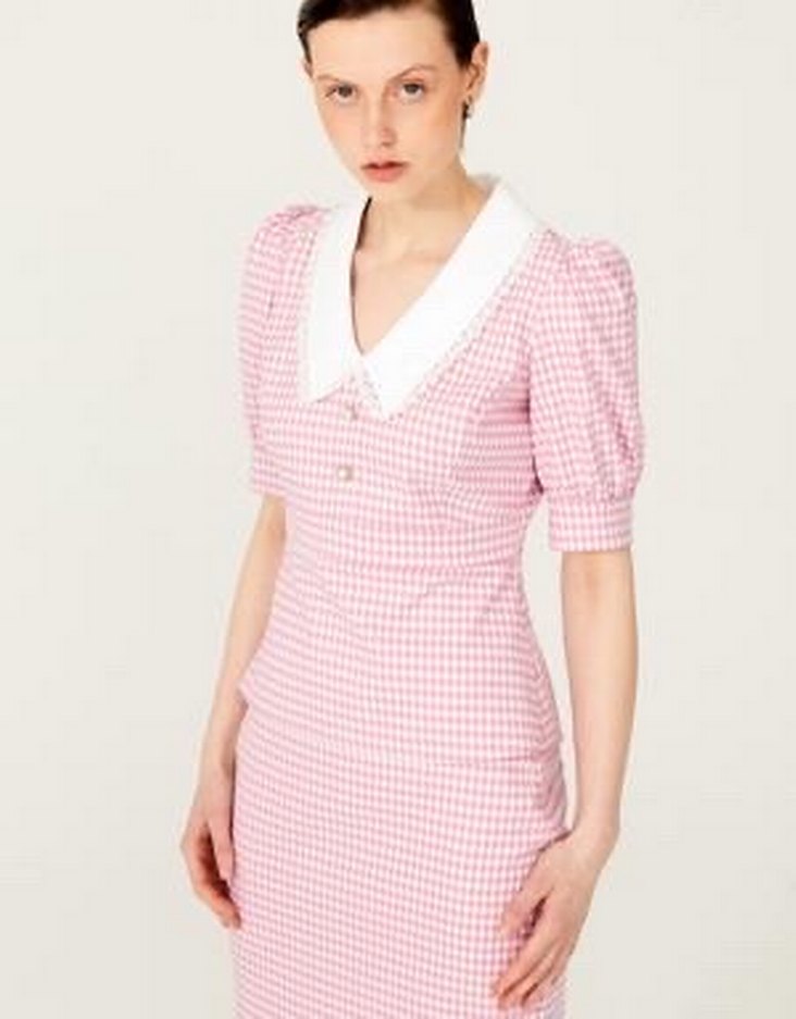 Pembe Mini V Yaka ikili takım - Görsel 2