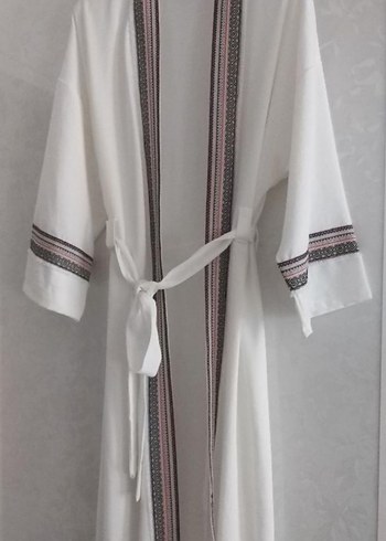 Nakışlı Bohem Uzun Kadın Sabahlık veya kimono
