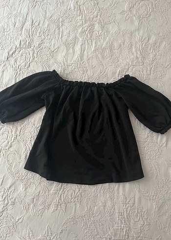 Diğer Düğme Detaylı Siyah Kadın Bluz