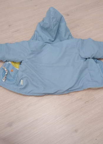 Mavi Nakışlı Kapüşonlu Erkek Çocuk Ceketi - Görsel 5