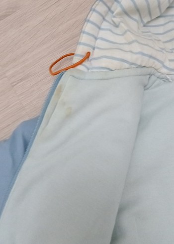 Mavi Nakışlı Kapüşonlu Erkek Çocuk Ceketi - Görsel 7