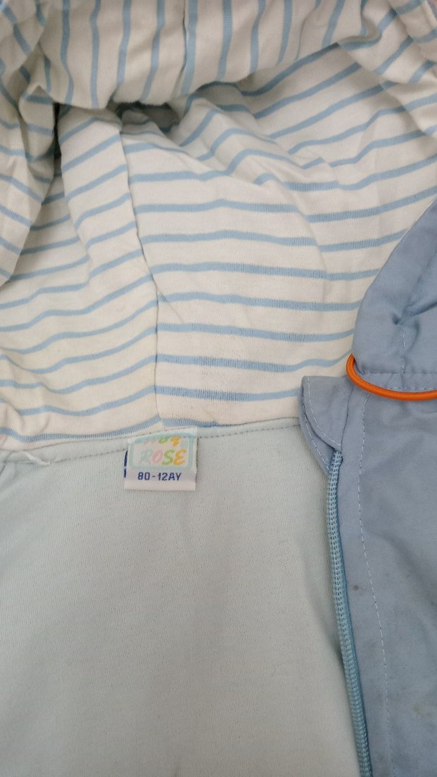 Mavi Nakışlı Kapüşonlu Erkek Çocuk Ceketi - Görsel 4