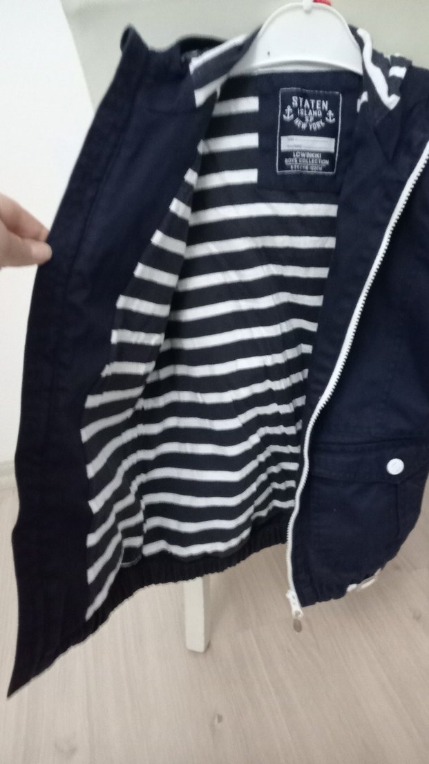 Lacivert Kapüşonlu Erkek Çocuk Ceket - Görsel 3