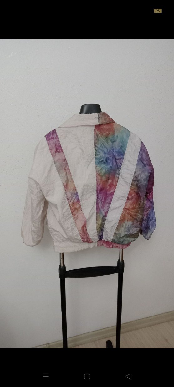 90 lar Renkli Bağlama Desenli Ceket - Görsel 4