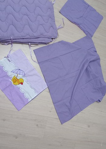 Mor Nakışlı Çocuk Uyku Seti - Görsel 4