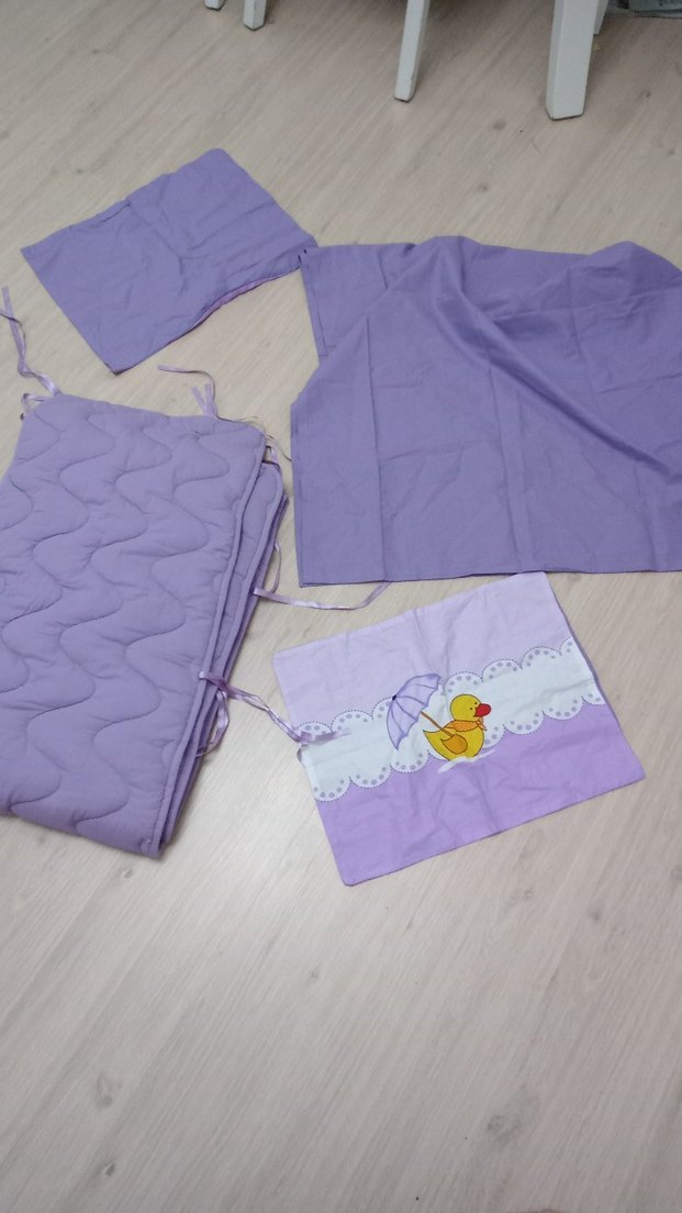 Mor Nakışlı Çocuk Uyku Seti - Görsel 3