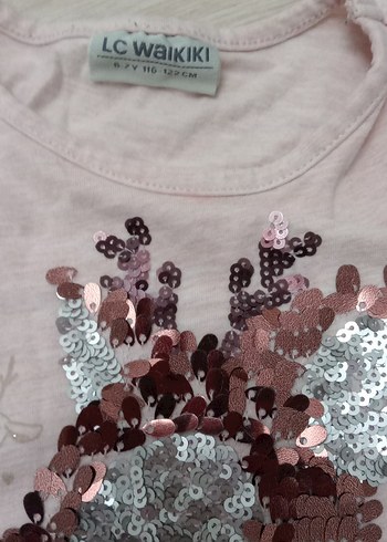 Kız Çocuk Pembe Uzun Kollu Payetli Tişört - Görsel 2