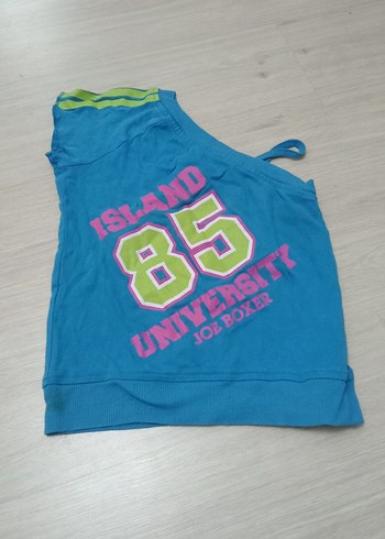 Mavi Baskılı Askısız Kız Tişörtü - Görsel 3