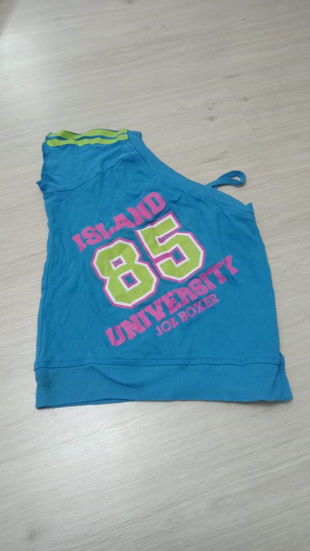 Mavi Baskılı Askısız Kız Tişörtü - Görsel 3