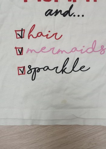 Beyaz Baskılı Kız Çocuk Tişörtü - Görsel 2