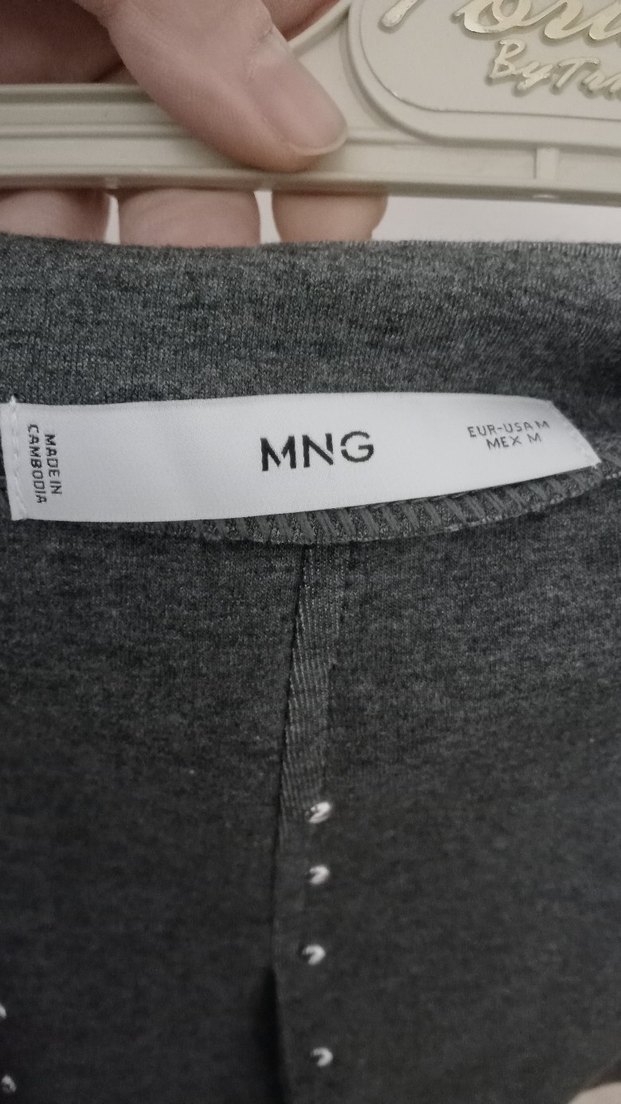 Düğmeli  beli lastikli Gri Mini Etek - Görsel 2